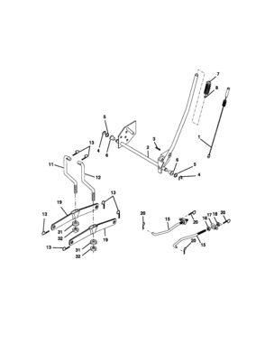 Lift Assembly Diagram and Parts List for 917271731  Craftsman Lawn Tractor