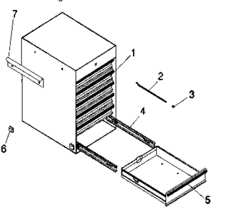 Cabinet Parts Diagram and Parts List for 706619160  Craftsman Tool Stand & Cart