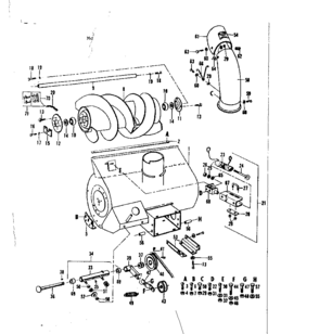 36" Snow Thrower Attachment Diagram and Parts List for 53681360  Craftsman Lawn Mower