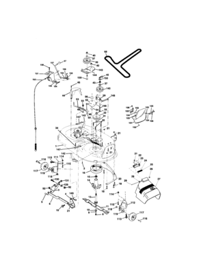 Mower Deck Diagram and Parts List for 917272057  Craftsman Lawn Tractor