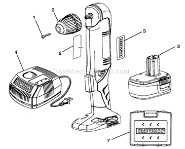 Drill Diagram and Parts List for 315101532  Craftsman Cordless Drill