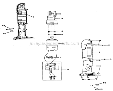 Motor Assy Diagram and Parts List for 315101532  Craftsman Cordless Drill