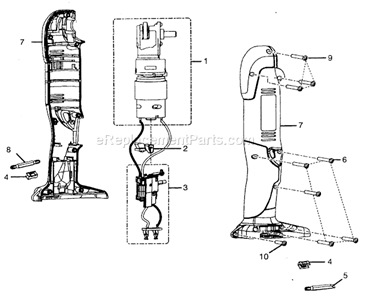 Motor Assy Diagram and Parts List for 315101541  Craftsman Cordless Drill
