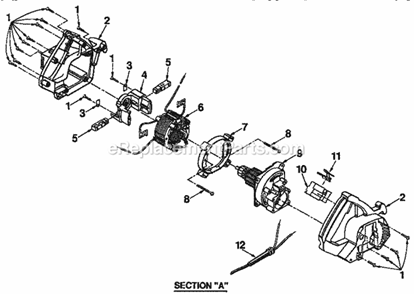 Motor Assembly Diagram and Parts List for 315108220  Craftsman Circular Saw