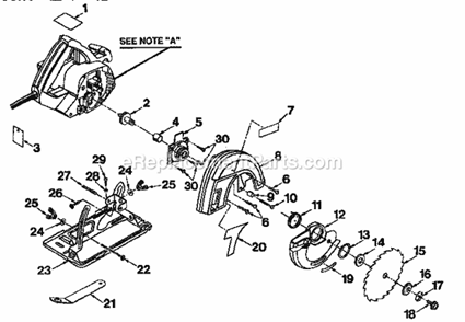 Circular Saw Diagram and Parts List for 315108230  Craftsman Circular Saw