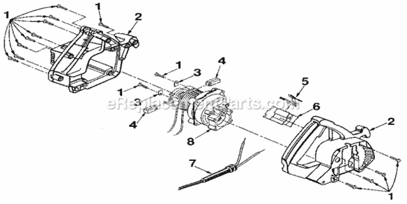 Motor Assembly Diagram and Parts List for 315108290  Craftsman Circular Saw
