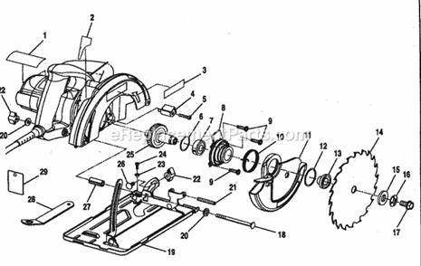 Housing Assy Diagram and Parts List for 315108470  Craftsman Circular Saw