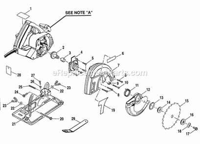 Cabinet Parts Diagram and Parts List for 315108490  Craftsman Circular Saw