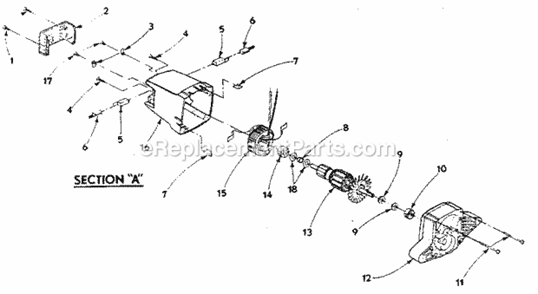 Gear Assembly Diagram and Parts List for 315109010  Craftsman Circular Saw