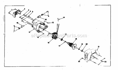 Motor Assembly Diagram and Parts List for 31510951  Craftsman Circular Saw