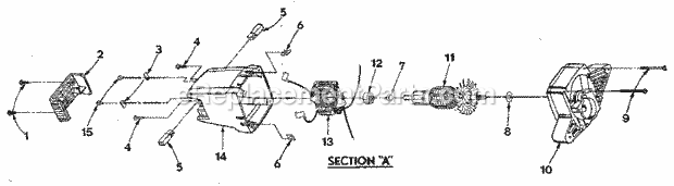 Motor Assembly Diagram and Parts List for 315109540  Craftsman Circular Saw