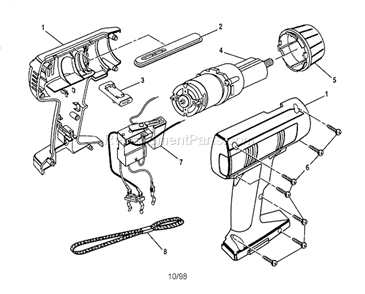 3/8" Cordless Drill-Drive... Diagram and Parts List for 315110780  Craftsman Cordless Drill
