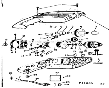 Page A Diagram and Parts List for 31511080  Craftsman Electric Drill