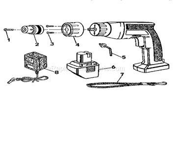 Battery Pack Diagram and Parts List for 315111730  Craftsman Cordless Drill