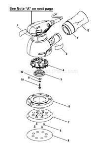 Sander Diagram and Parts List for 315112170  Craftsman Sander Polisher