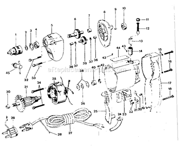 Page A Diagram and Parts List for 31511240  Craftsman Electric Drill