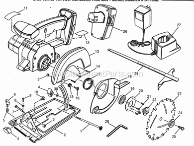 Part Location Diagram of 670974003 Ryobi Circular Saw Lock Nut (M5)