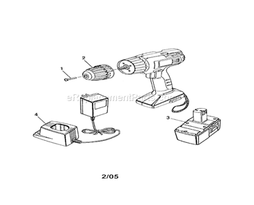 Drill Assembly Diagram and Parts List for 315114050  Craftsman Cordless Drill