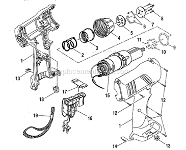 Housing Assy Diagram and Parts List for 315114510  Craftsman Cordless Drill
