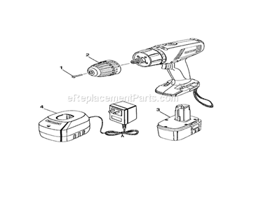 Chuck/Battery Pack/Charge... Diagram and Parts List for 315114520  Craftsman Cordless Drill