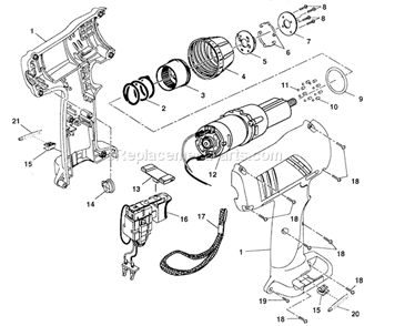 Housing Assy Diagram and Parts List for 315114630  Craftsman Cordless Drill