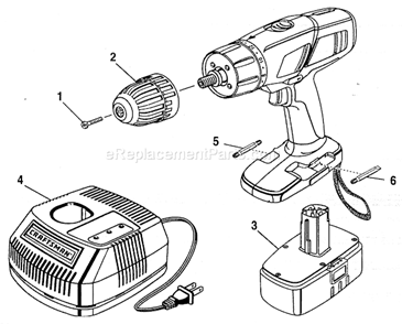 Drill Diagram and Parts List for 315114851  Craftsman Cordless Drill