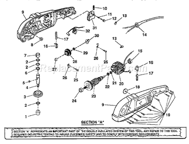 Field And Armature Assemb... Diagram and Parts List for 315115030  Craftsman Sander Polisher