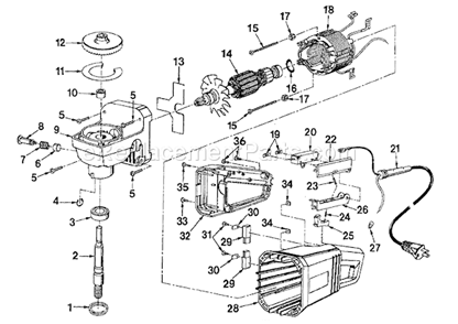 Unit Parts Diagram and Parts List for 315115041  Craftsman Sander Polisher