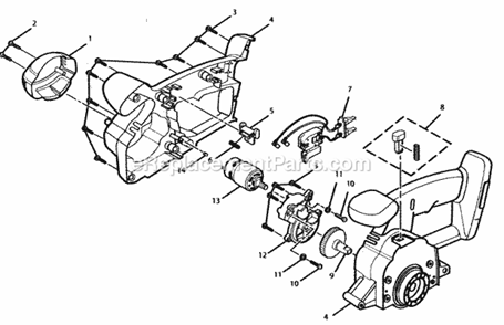 Motor Assy Diagram and Parts List for 315115160  Craftsman Circular Saw