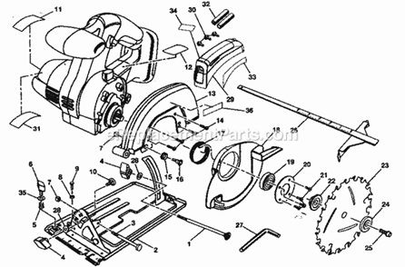 Saw Diagram and Parts List for 315115161  Craftsman Circular Saw