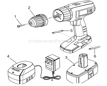 Drill Diagram and Parts List for 315115240  Craftsman Cordless Drill