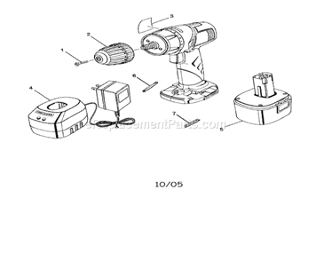 Drill/Battery/ Charger Diagram and Parts List for 315115330  Craftsman Cordless Drill