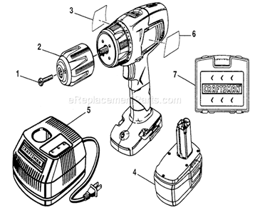 Drill Diagram and Parts List for 315115390  Craftsman Cordless Drill