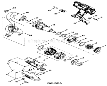 Motor Assy Diagram and Parts List for 315115430  Craftsman Hammer Drill