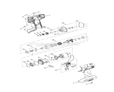 Housing Assembly Diagram and Parts List for 315115460  Craftsman Impact Driver