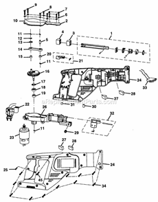 Motor Assy Diagram and Parts List for 315115740  Craftsman Reciprocating Saw