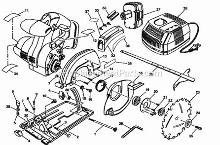 Saw Asy Diagram and Parts List for 315115750  Craftsman Circular Saw