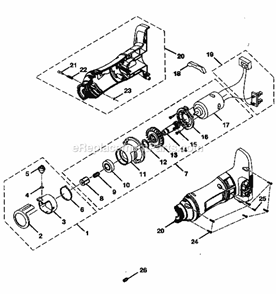 Motor Assy Diagram and Parts List for 315115820  Craftsman Circular Saw