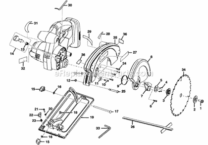 Blade Assy Diagram and Parts List for 315115850  Craftsman Circular Saw