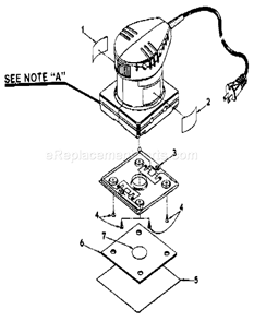 Platen Assembly Diagram and Parts List for 315116021  Craftsman Sander Polisher