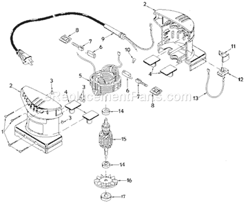Section "A" Diagram and Parts List for 315116080  Craftsman Sander Polisher