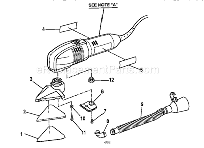 Rubber Pad Assembly Diagram and Parts List for 315116090  Craftsman Sander Polisher