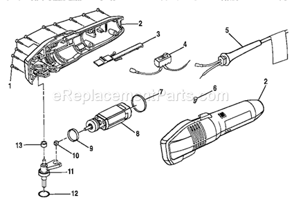 Housing Assembly Diagram and Parts List for 315116090  Craftsman Sander Polisher