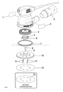 Housing Diagram and Parts List for 315116211  Craftsman Orbital or Palm Sander