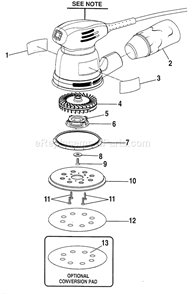 Sander Diagram and Parts List for 315116212  Craftsman Sander Polisher