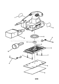 Craftsman-Sander Diagram and Parts List for 315116310  Craftsman Sander Polisher