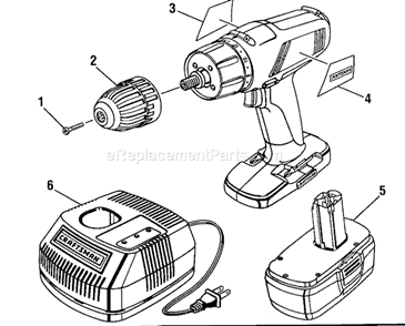 Outside Paqrts Diagram and Parts List for 315116400  Craftsman Cordless Drill