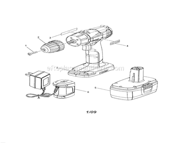 Drill Driver Diagram and Parts List for 315116890  Craftsman Cordless Drill