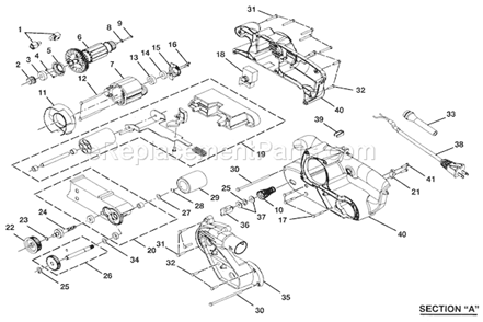 Part Location Diagram of 301089001 Ryobi Roller Base Assembly Opc-279