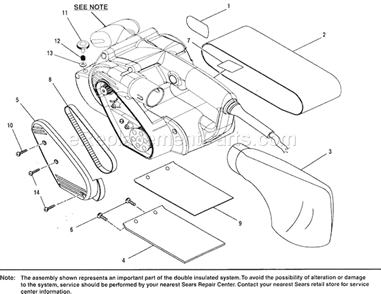 Belt Assy Diagram and Parts List for 315117260  Craftsman Belt or Drum Sander
